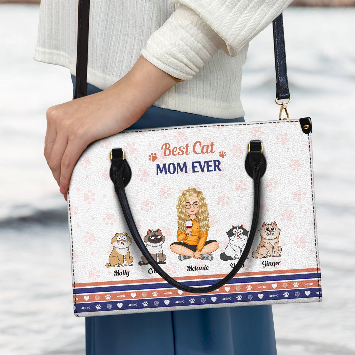 Best Fur Mom Ever - Gift For Dog Mom, Cat Mom, Pet Lovers - Personalized Leather Bag