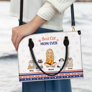 Best Fur Mom Ever - Gift For Dog Mom, Cat Mom, Pet Lovers - Personalized Leather Bag