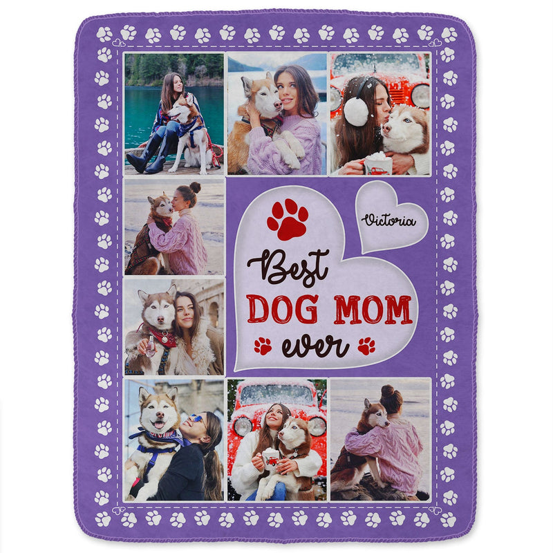 Custom Photo Best Fur Mom Dad Ever - Gift For Pet Lovers - Personalized Fleece Blanket, Sherpa Blanket