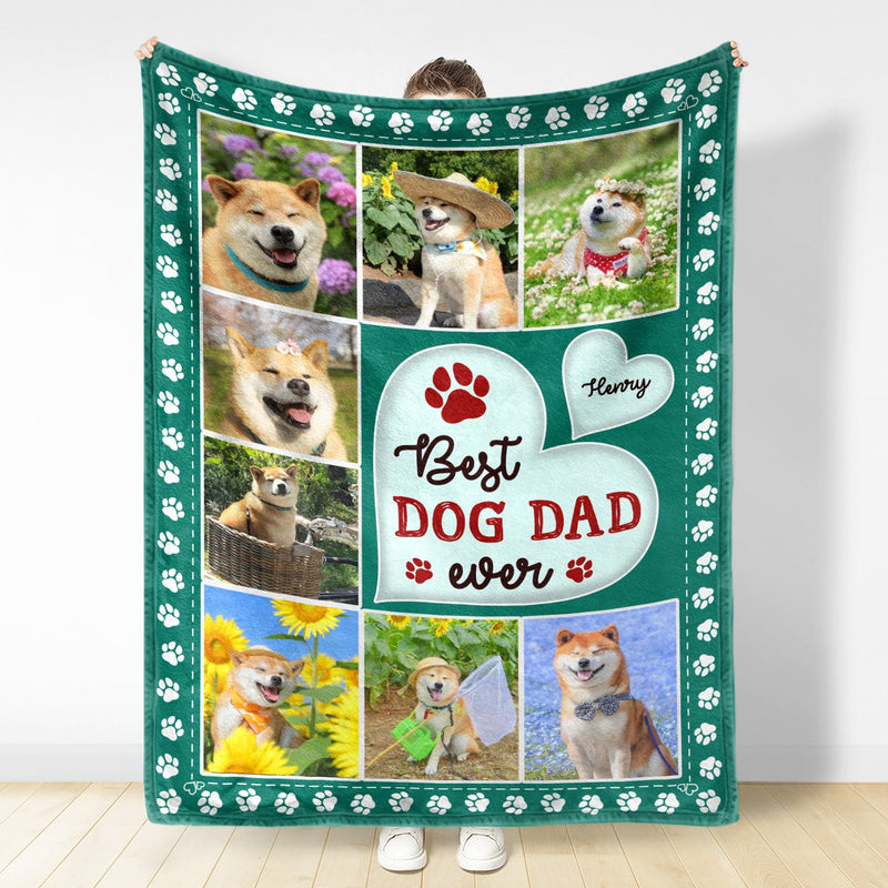 Custom Photo Best Fur Mom Dad Ever - Gift For Pet Lovers - Personalized Fleece Blanket, Sherpa Blanket