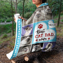 Custom Photo Best Fur Mom Dad Ever - Gift For Pet Lovers - Personalized Fleece Blanket, Sherpa Blanket