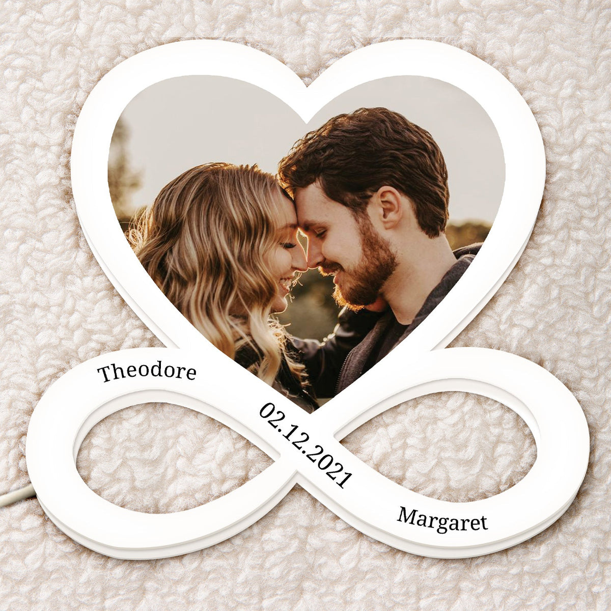 Custom Photo Infinity Love - Gift For Couples - Personalized Custom Shaped Photo Light Box