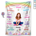 Custom Photo I Am Loved - Gift For Grandson, Granddaughter, Kids - Personalized Fleece Blanket, Sherpa Blanket