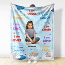 Custom Photo I Am Loved - Gift For Grandson, Granddaughter, Kids - Personalized Fleece Blanket, Sherpa Blanket
