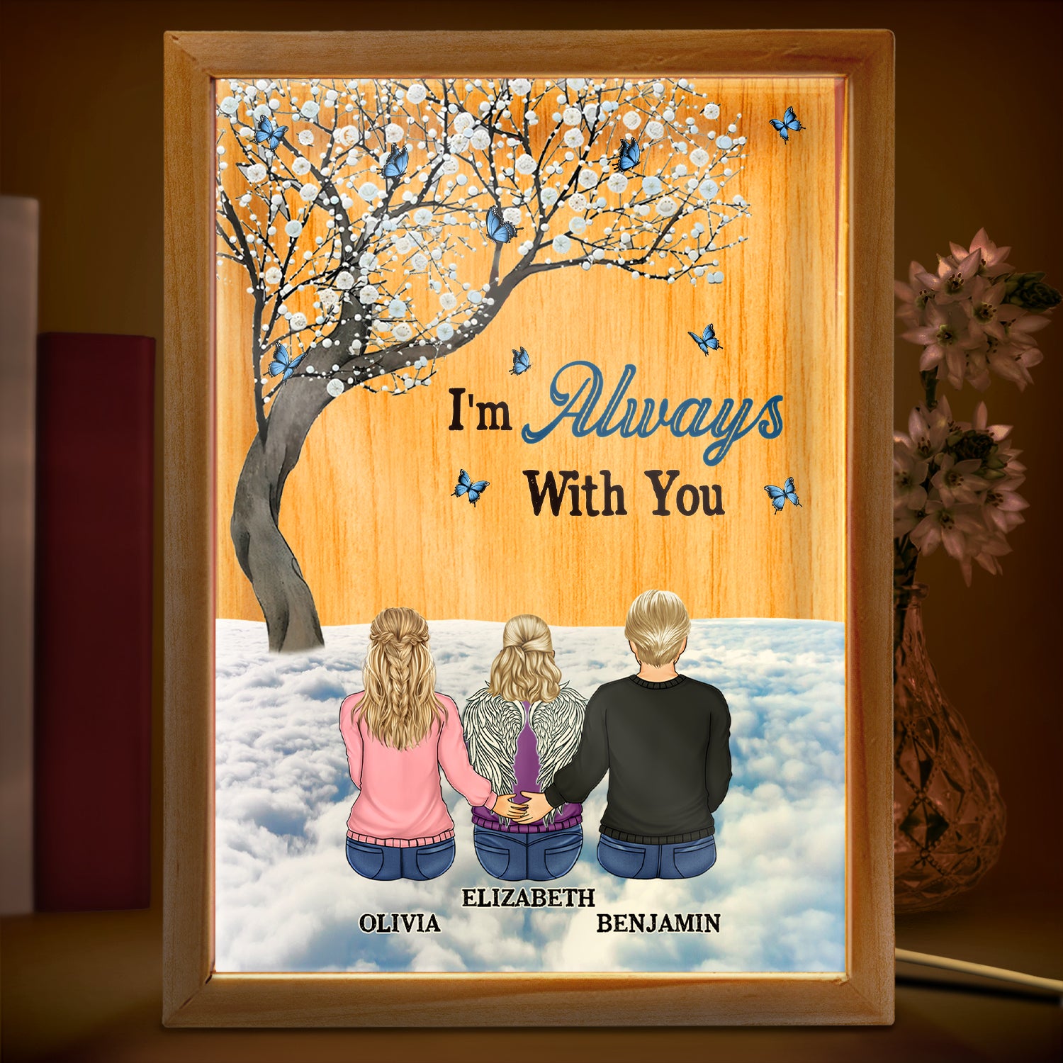 I Am Always With You - Memorial, Family Gift - Personalized Picture Frame Light Box