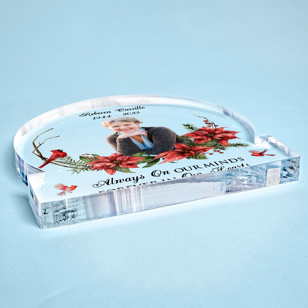 Custom Photo Cardinals I'm Always With You - Memorial Gift - Personalized Round Shaped Acrylic Plaque