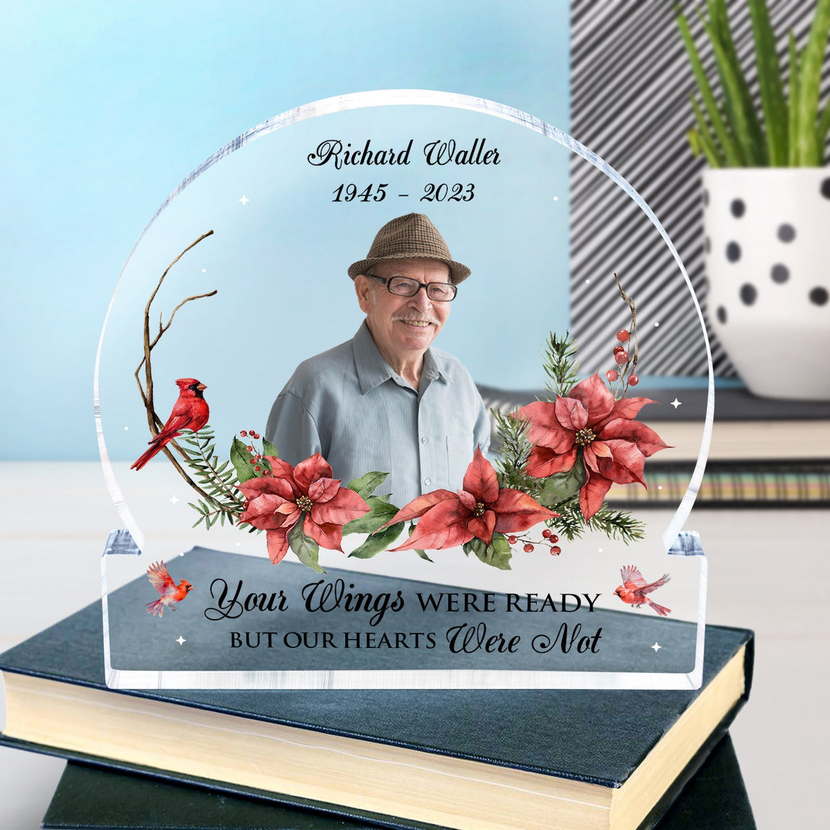 Custom Photo Cardinals I'm Always With You - Memorial Gift - Personalized Round Shaped Acrylic Plaque
