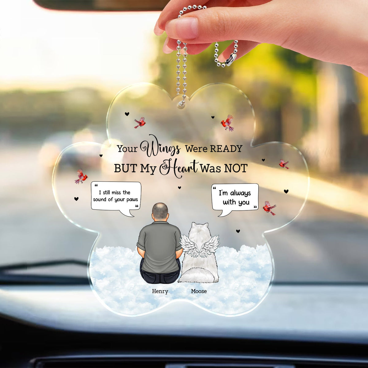 You Were My Favorite Hello - Memorial Gift For Pet Lovers - Personalized Acrylic Car Hanger