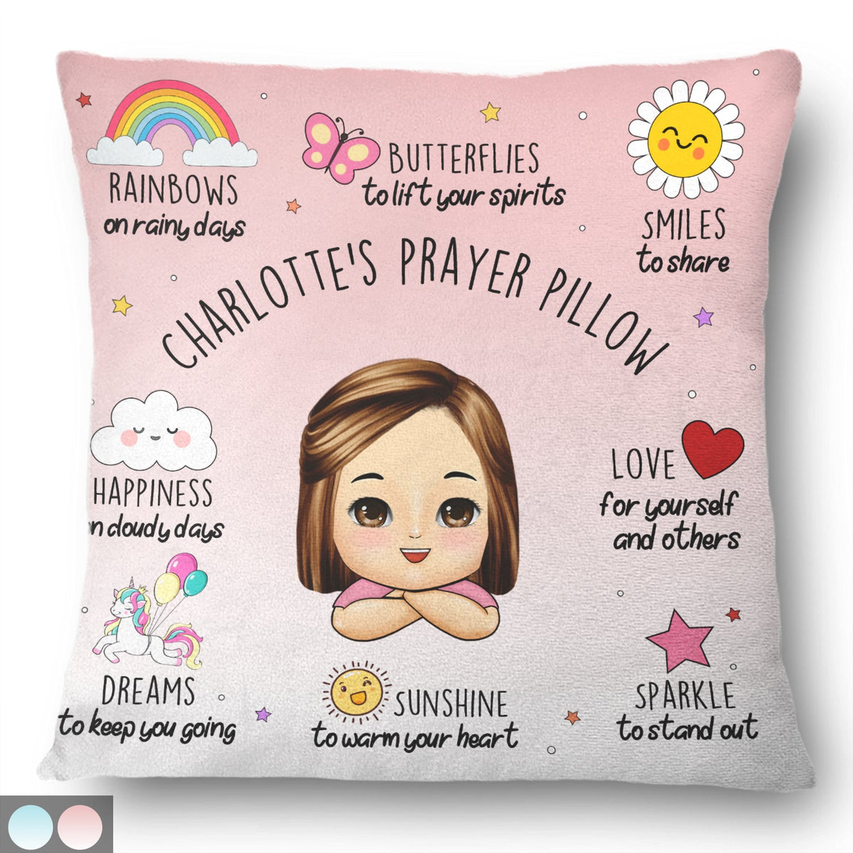 Prière pour enfant - Cadeau pour petite-fille, fille, petit-fils, fils - Oreiller personnalisé
