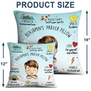 Prière pour enfant - Cadeau pour petite-fille, fille, petit-fils, fils - Oreiller personnalisé