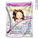 Hug This Blanket And I'll Be Hugging You - Gift For Granddaughter, Grandson, Kids - Personalized Fleece Blanket, Sherpa Blanket