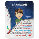 Hug This Blanket And I'll Be Hugging You - Gift For Granddaughter, Grandson, Kids - Personalized Fleece Blanket, Sherpa Blanket