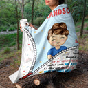 Hug This Blanket And I'll Be Hugging You - Gift For Granddaughter, Grandson, Kids - Personalized Fleece Blanket, Sherpa Blanket