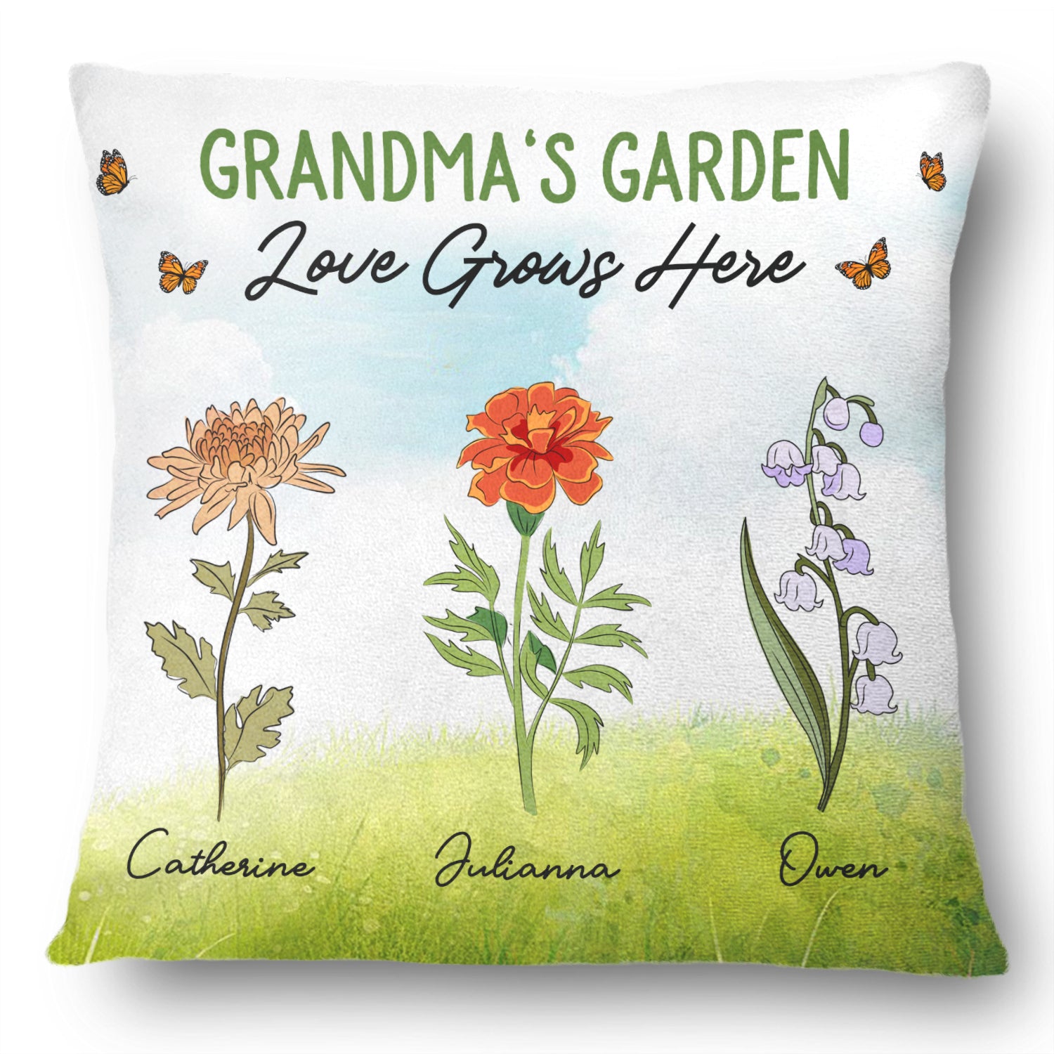 Mom Grandma Garden - Loving Gift For Grandmother, Mother - Personalized Pillow