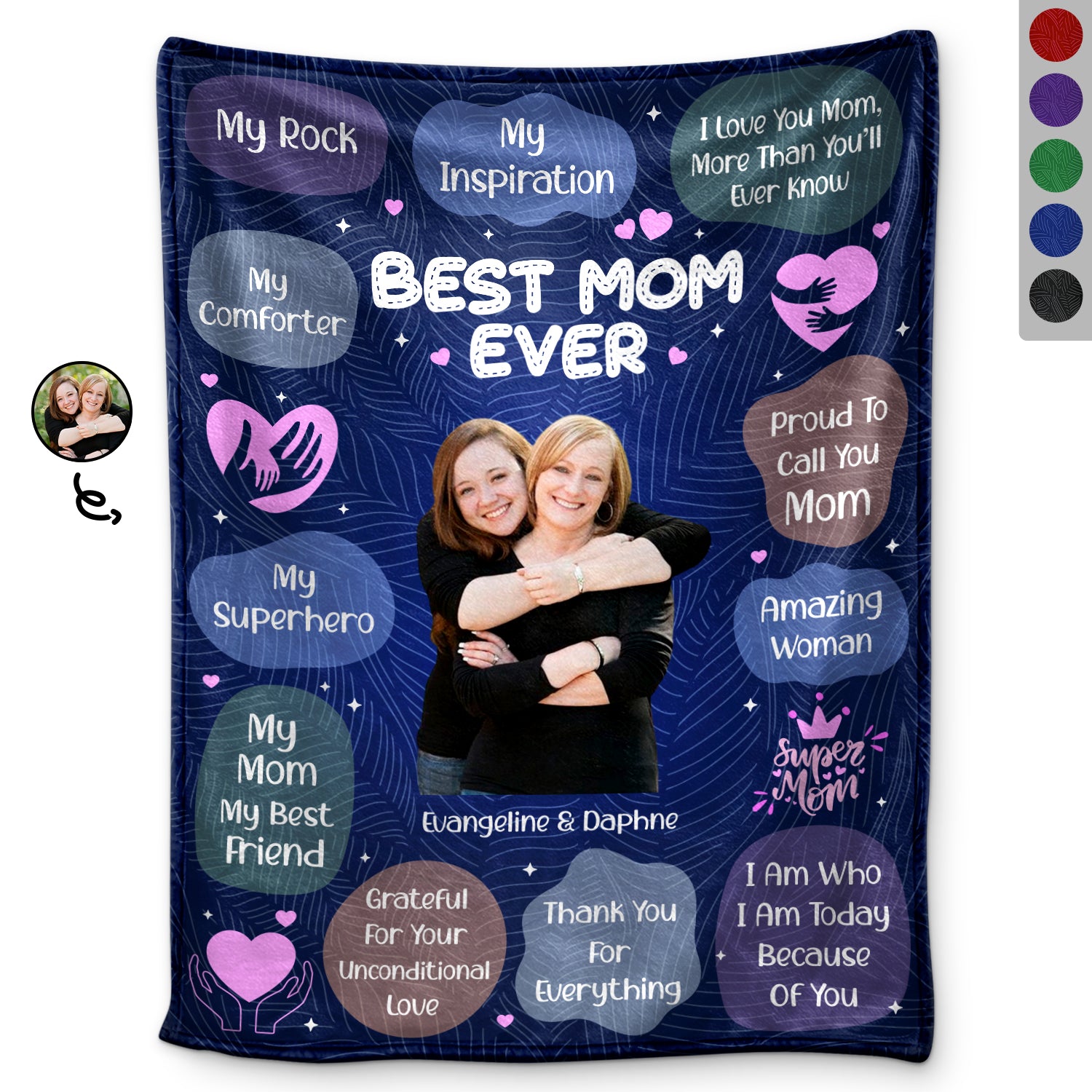 Custom Photo Mom I Am Who I Am Today Because Of You - Gift For Mom - Personalized Fleece Blanket, Sherpa Blanket