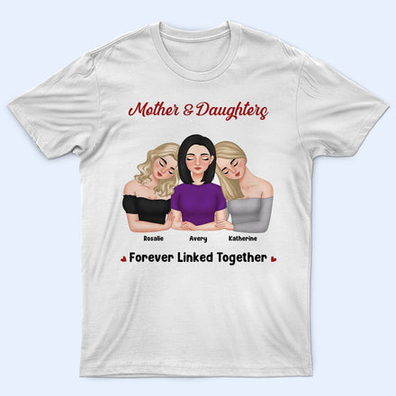 Mère et fille liées à jamais - Cadeau d'amour pour maman - T-shirt personnalisé