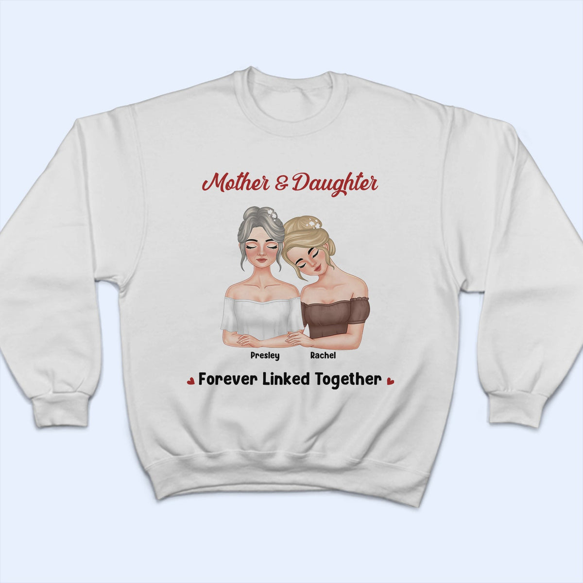 Mère et fille liées à jamais - Cadeau d'amour pour maman - T-shirt personnalisé