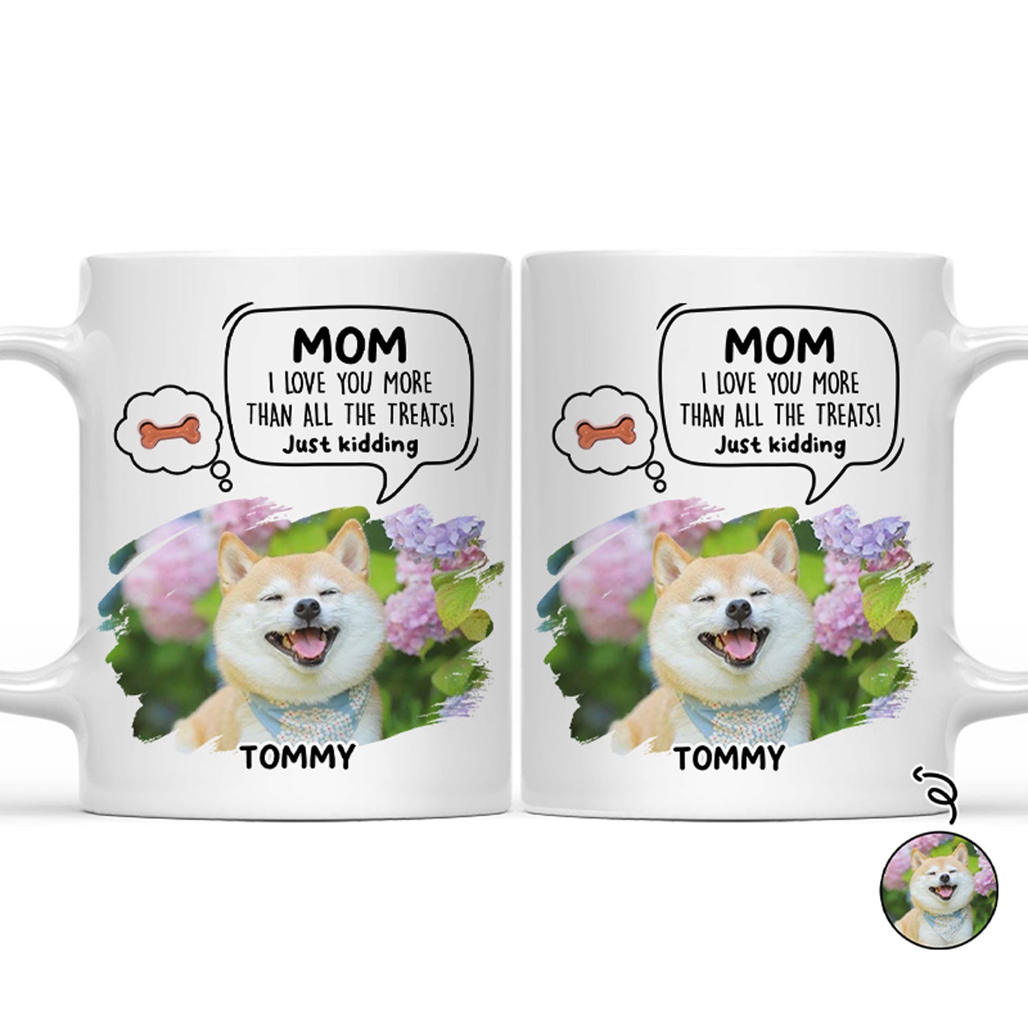 Custom Photo We Love You More Than All The Treats - Gift For Pet Mom, Pet Dad, Pet Lovers - Personalized Mug