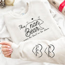 This Mama Bear Wears Her Heart On Her Sleeve - Gift For Mom - Personalized Sweatshirt With Sleeve Imprint