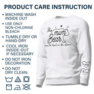 This Mama Bear Wears Her Heart On Her Sleeve - Gift For Mom - Personalized Sweatshirt With Sleeve Imprint