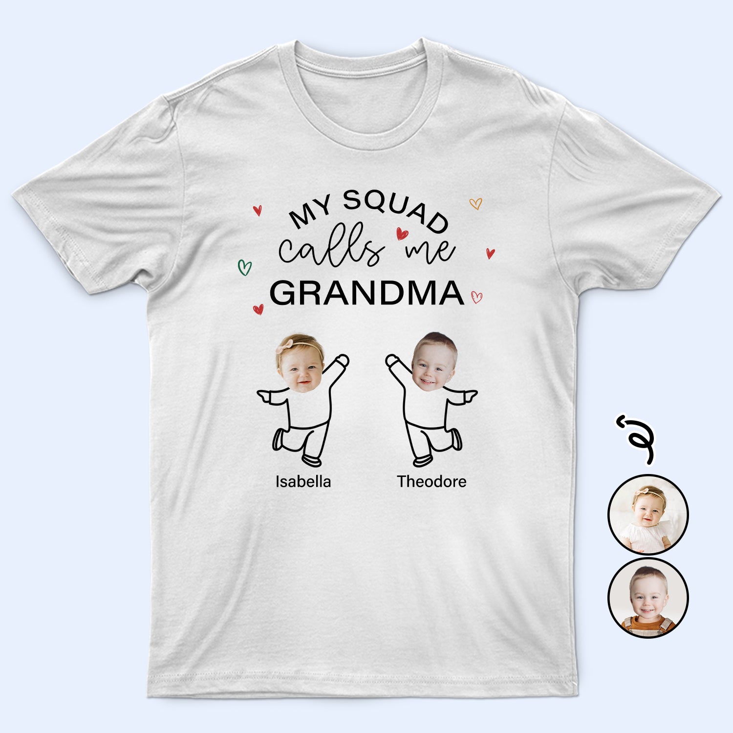 Custom Photo My Squad Call Me Mom Grandma - Gift For Mother, Grandmother - Personalized T Shirt