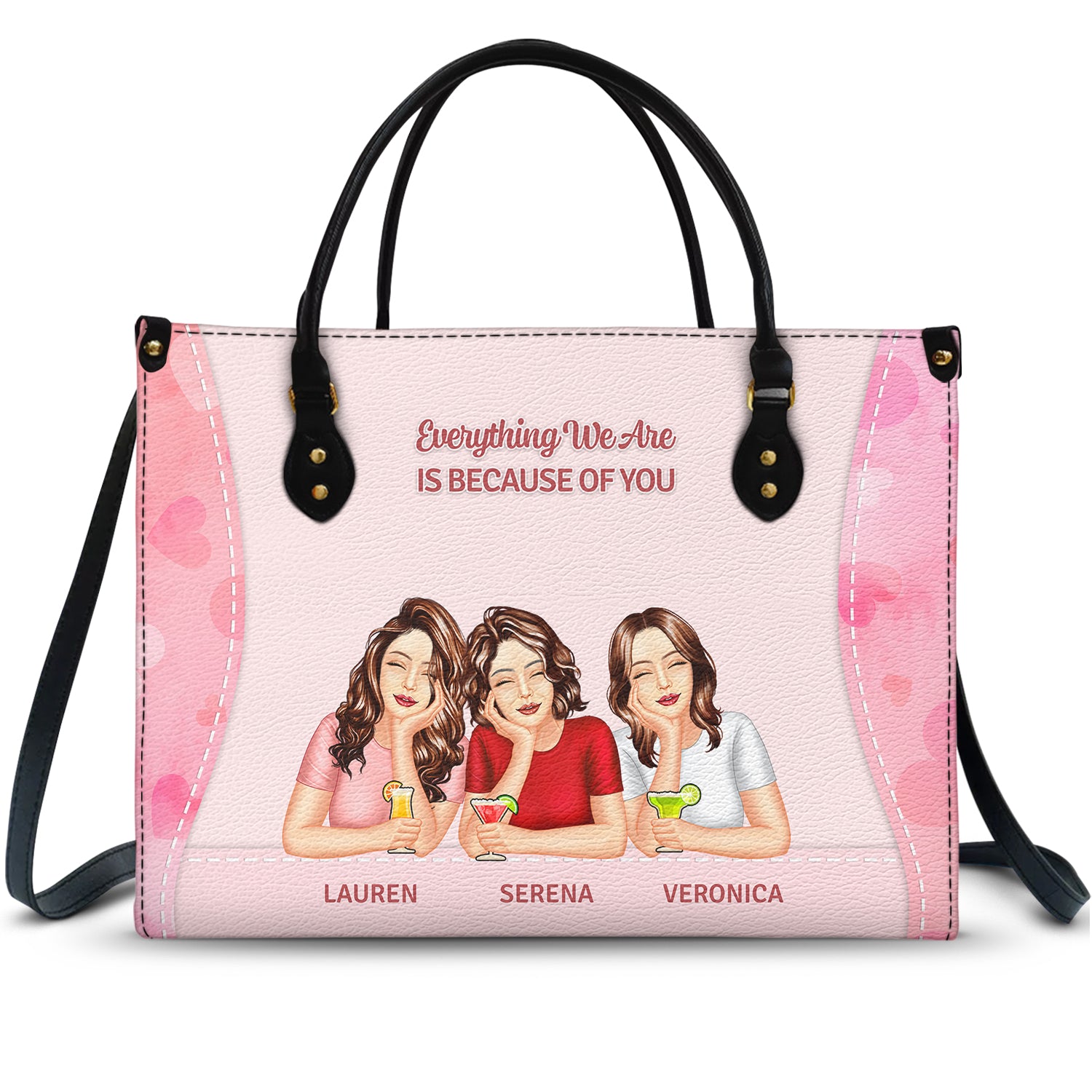 Everything I Am Is Because Of You - Loving Gift For Mom, Mother - Personalized Leather Bag
