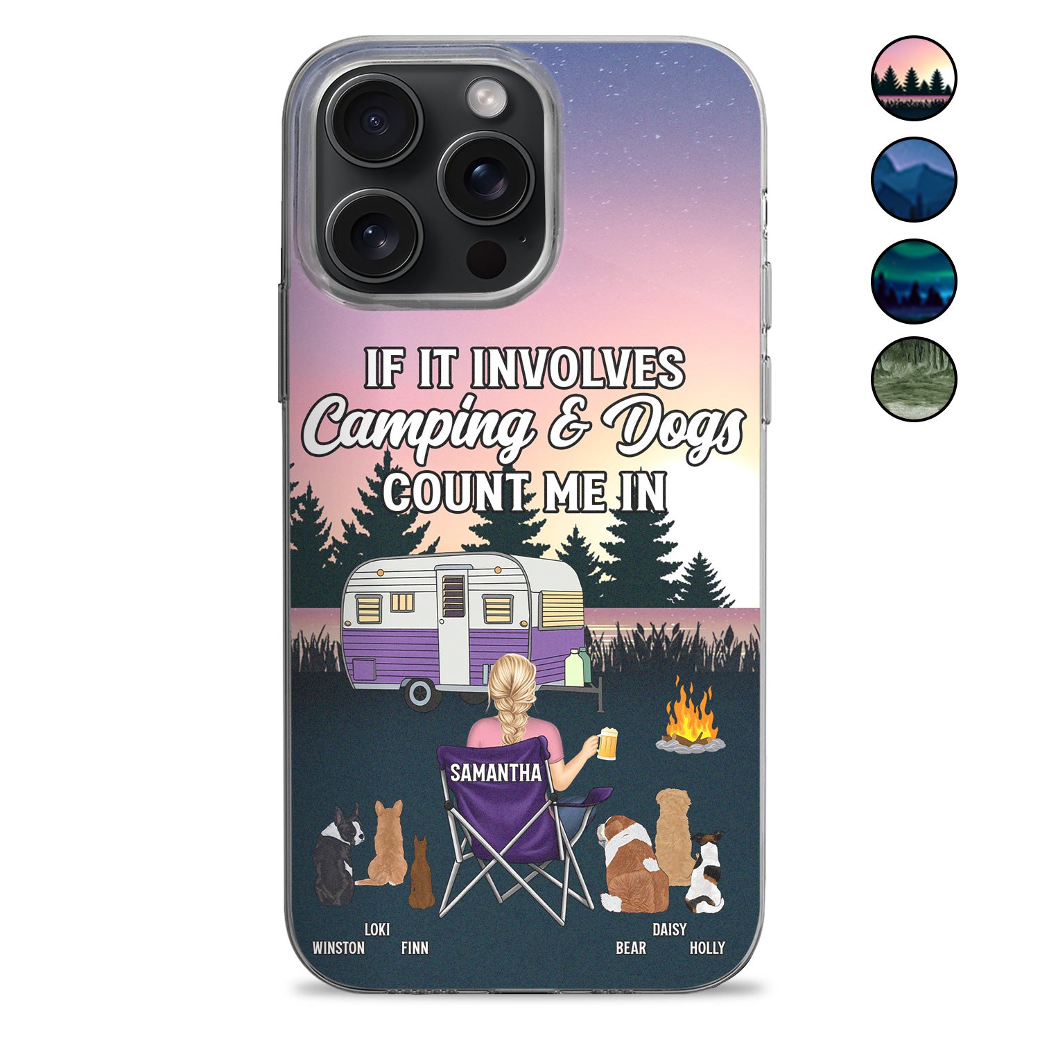 If It Involves Camping Dogs Count Me In - Gift For Camping Lovers, Dog Lovers - Personalized Clear Phone Case