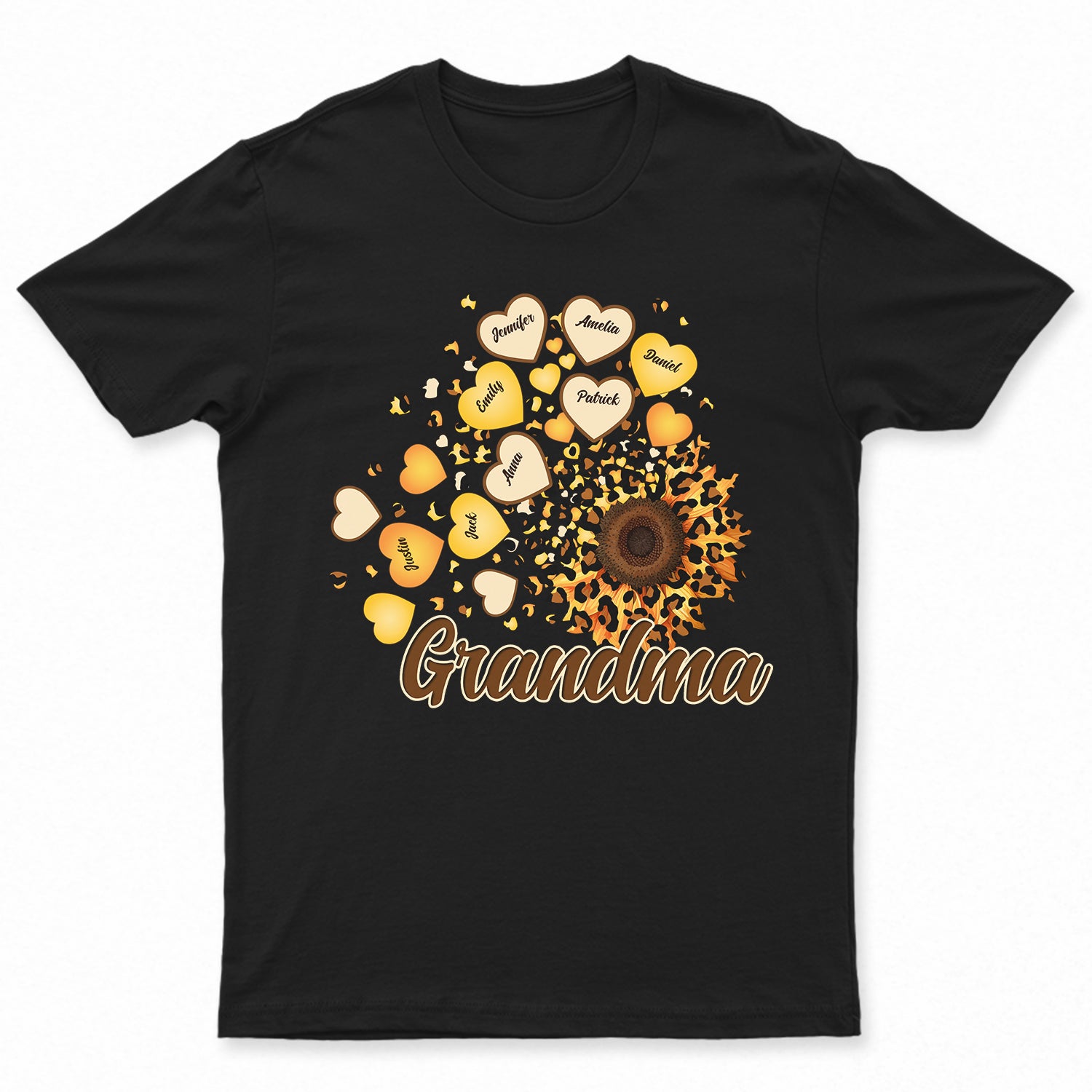Grandma Mom Kids Sunflower - Gift For Mother, Grandmother - Personalized T Shirt