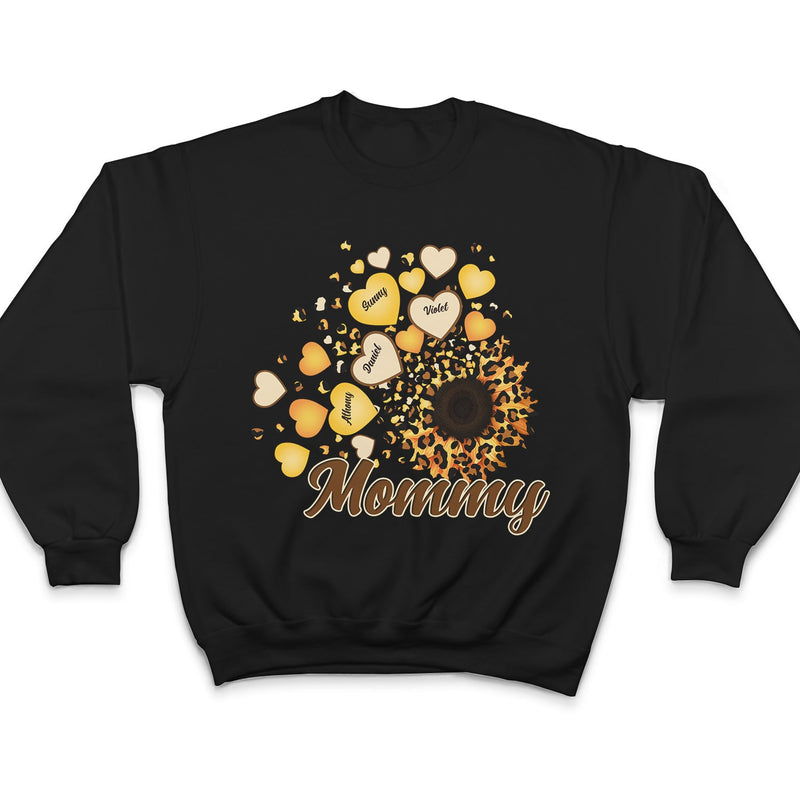Grandma Mom Kids Sunflower - Gift For Mother, Grandmother - Personalized T Shirt