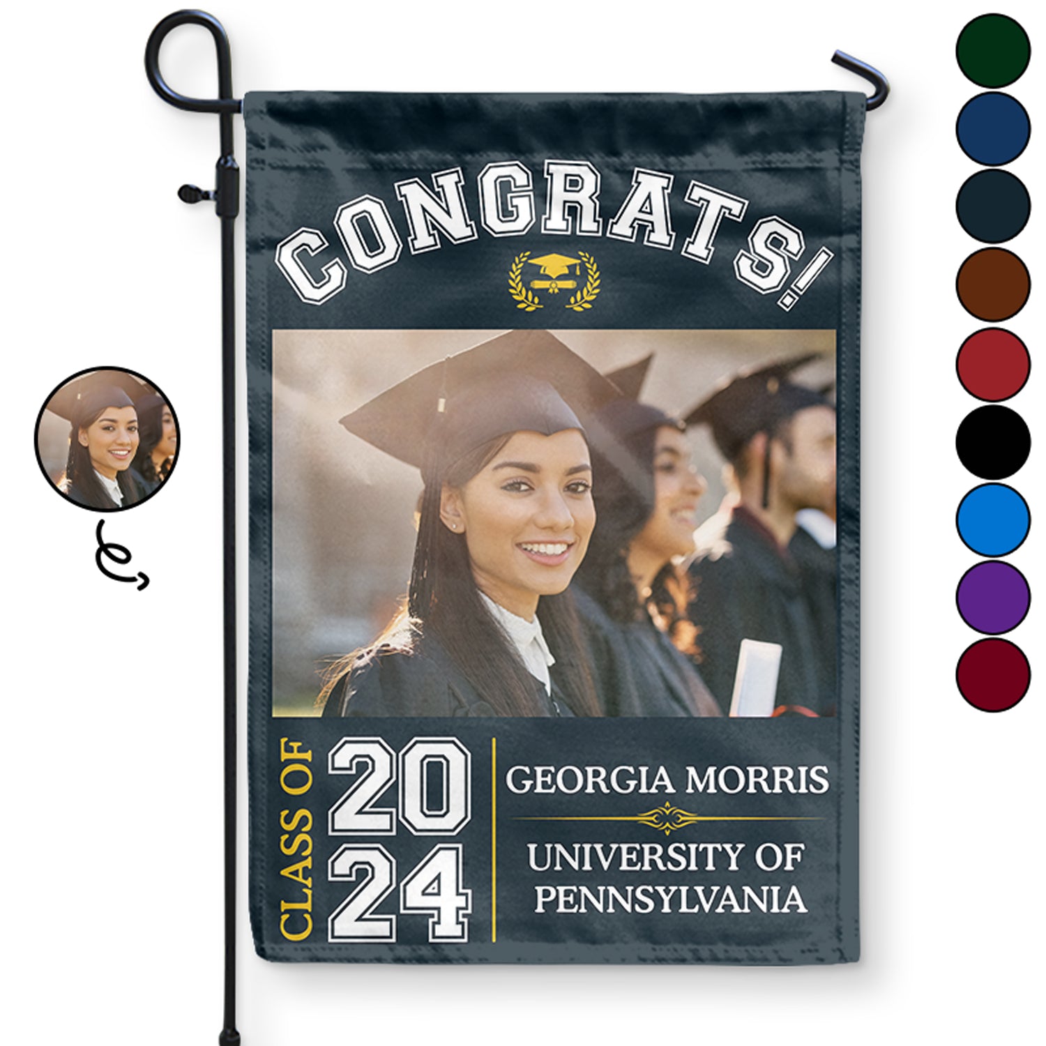 Custom Photo Graduation Celebration - Graduation Gift - Personalized Flag