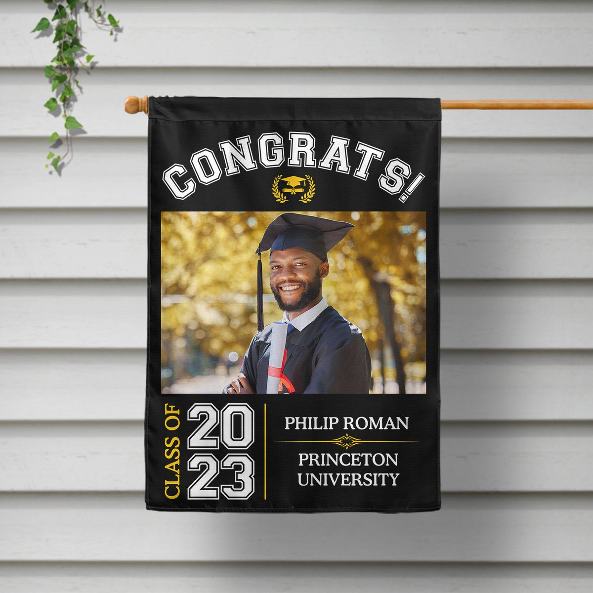 Custom Photo Graduation Celebration - Graduation Gift - Personalized Flag