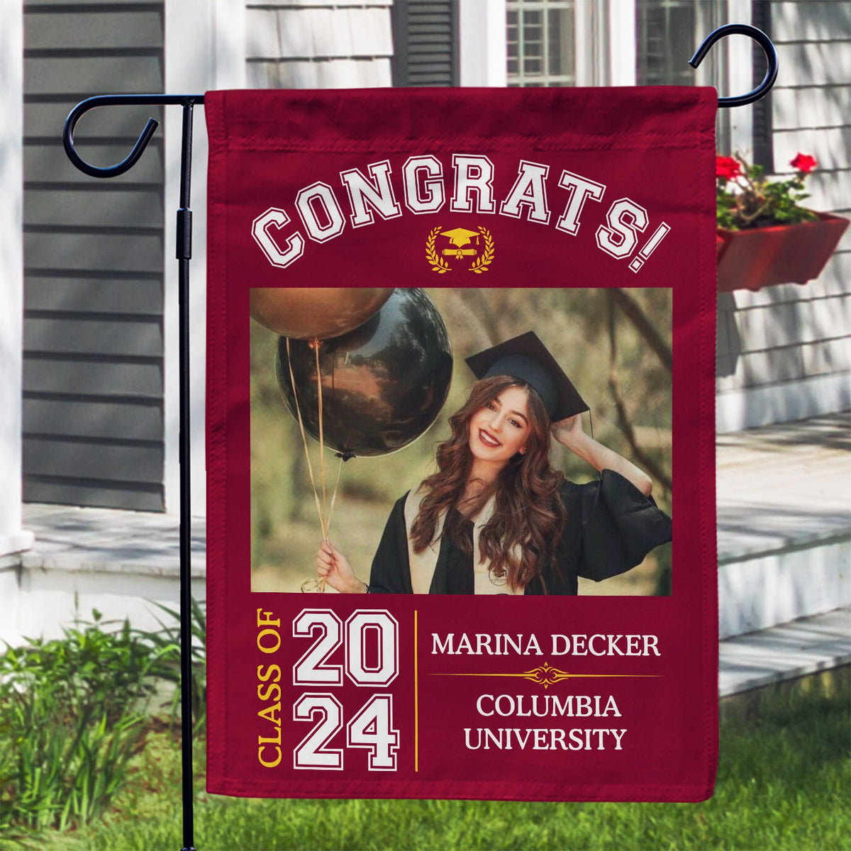Custom Photo Graduation Celebration - Graduation Gift - Personalized Flag