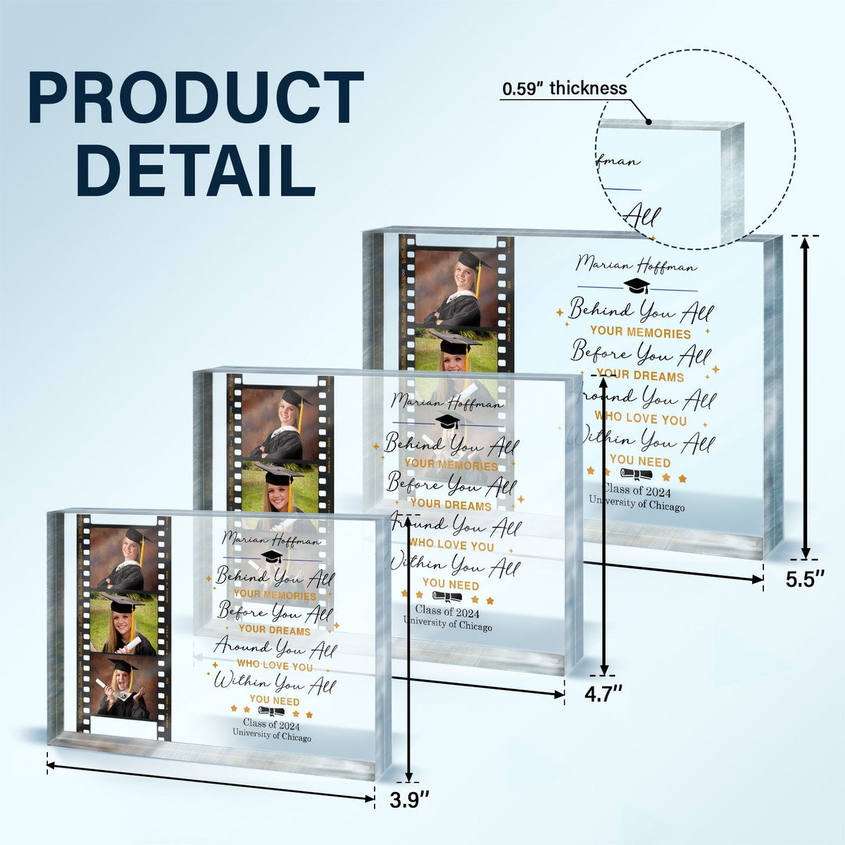 Custom Photo Behind You All Your Memories - Graduation Gift For Friends, Children - Personalized Rectangle Shaped Acrylic Plaque