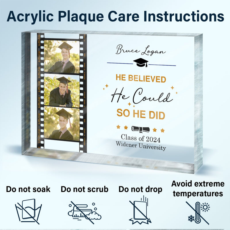 Custom Photo Behind You All Your Memories - Graduation Gift For Friends, Children - Personalized Rectangle Shaped Acrylic Plaque