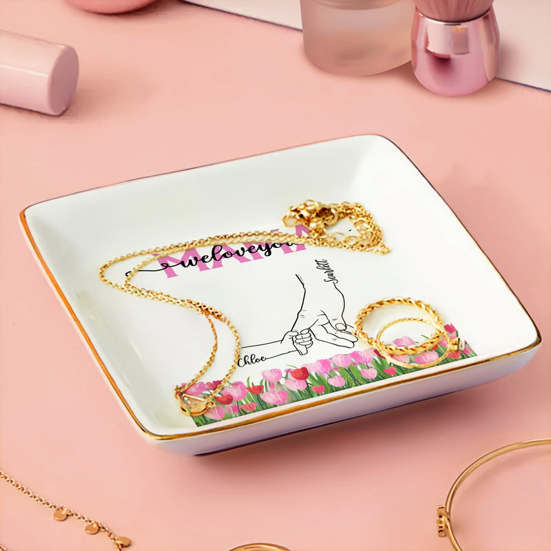 Mom Grandma We Love You - Gift For Mother, Grandmother - Personalized Ring Dish