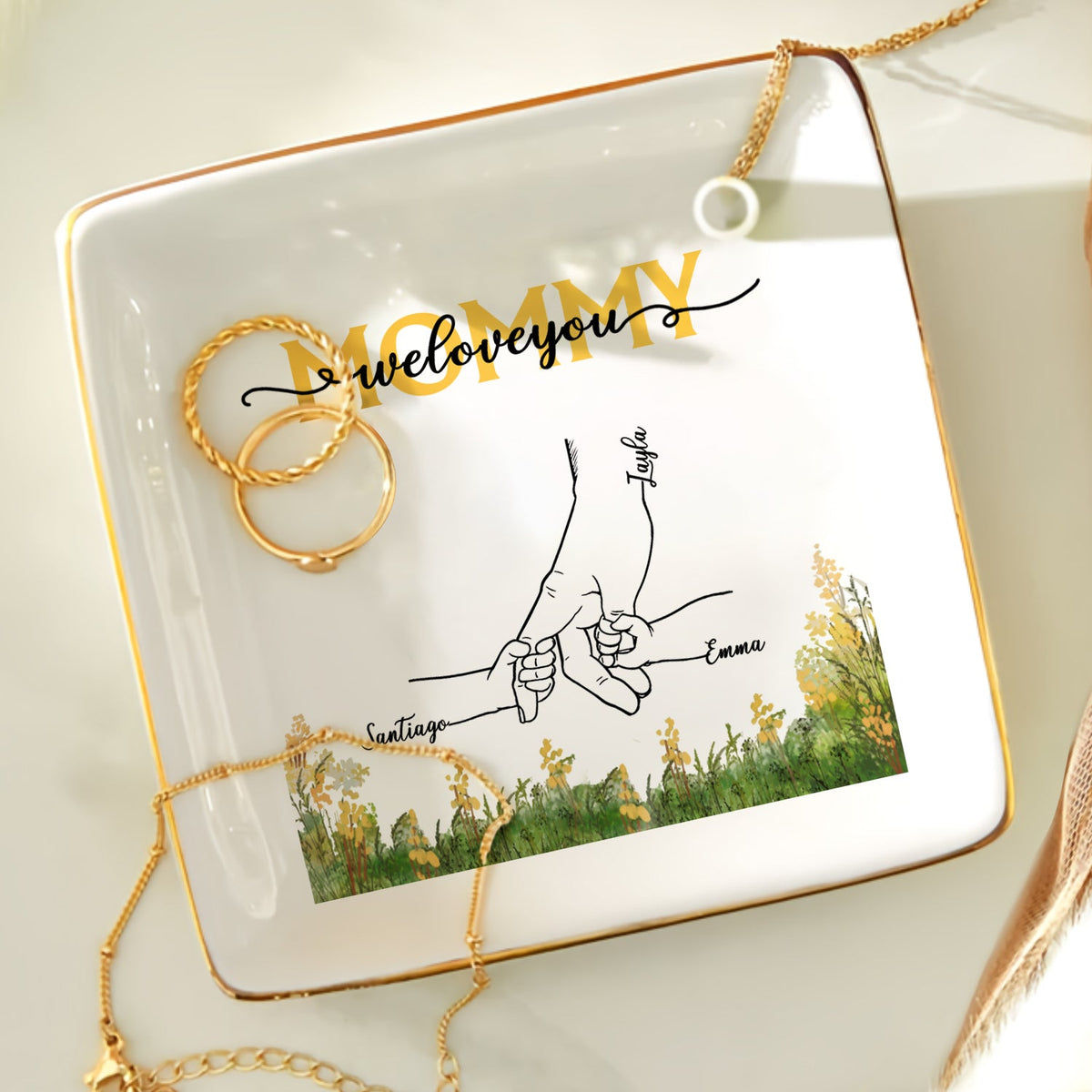 Mom Grandma We Love You - Gift For Mother, Grandmother - Personalized Ring Dish