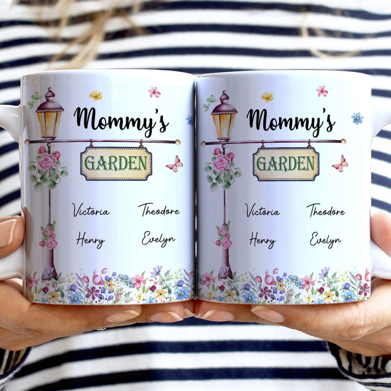 Mom's Grandma's Garden - Loving Gift For Mother, Grandmother - Personalized White Edge-to-Edge Mug