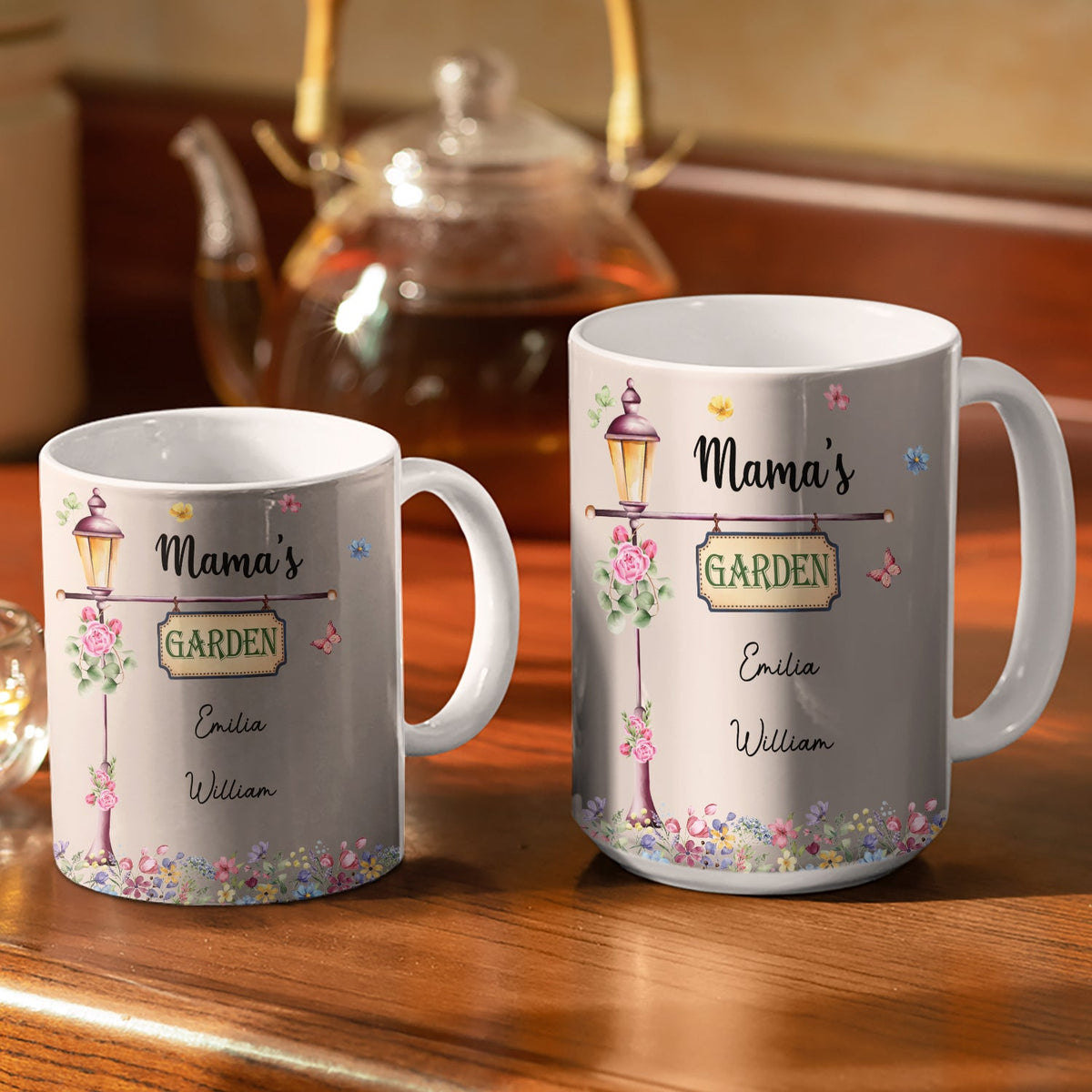 Mom's Grandma's Garden - Loving Gift For Mother, Grandmother - Personalized White Edge-to-Edge Mug
