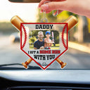 Custom Photo Dad We Hit A Home Run With You - Gift For Baseball Dad, Father - Personalized Acrylic Car Hanger
