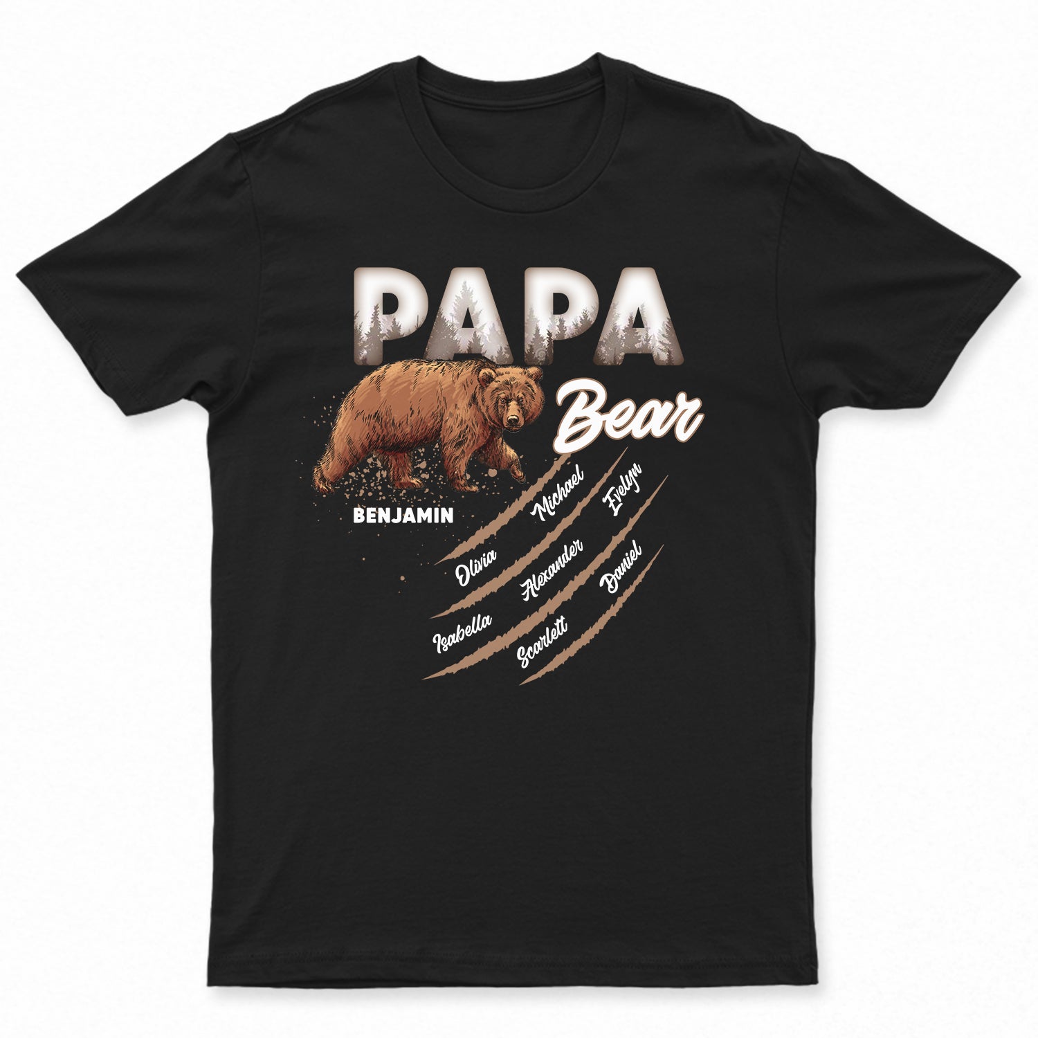 Dad Papa Bear - Gift For Father - Personalized T Shirt