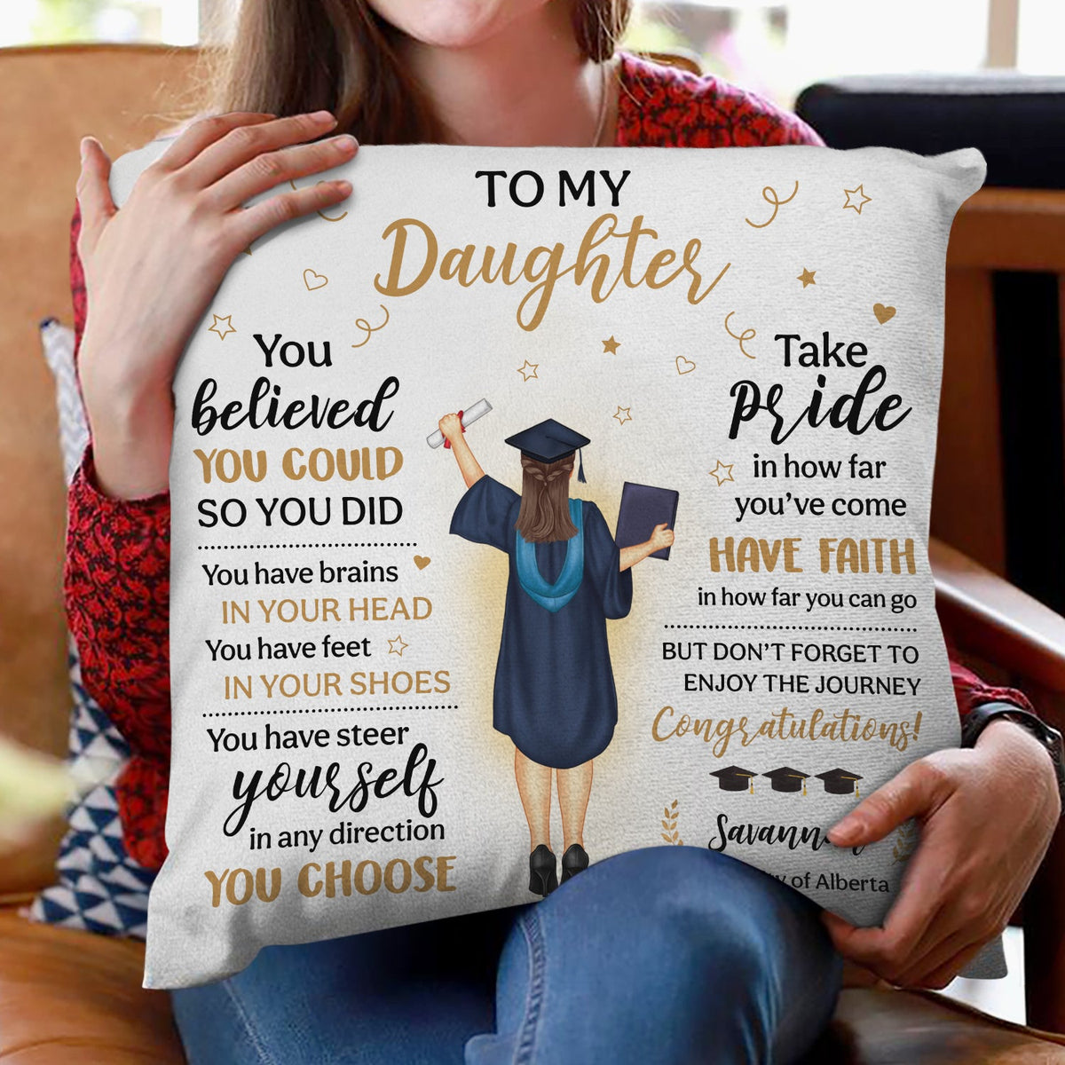 Vous avez cru que vous pouviez le faire, alors vous l'avez fait - Cadeau de remise de diplôme pour fille, fils - Oreiller personnalisé