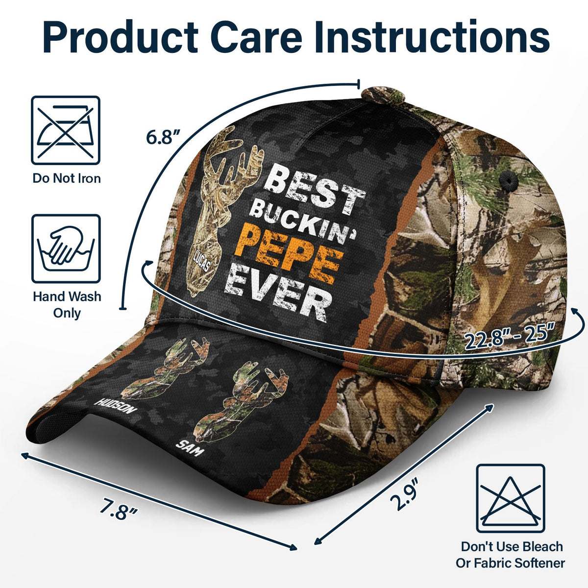 Casquette classique personnalisée pour papa, grand-père et chasseur 