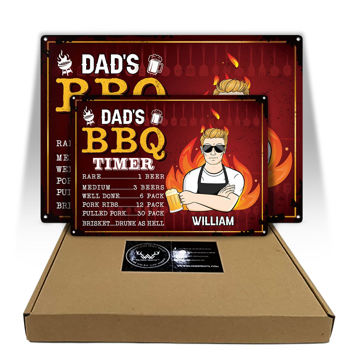Dad's BBQ Timer - Gift For Father, Grandpa - Personalized Classic Metal Signs