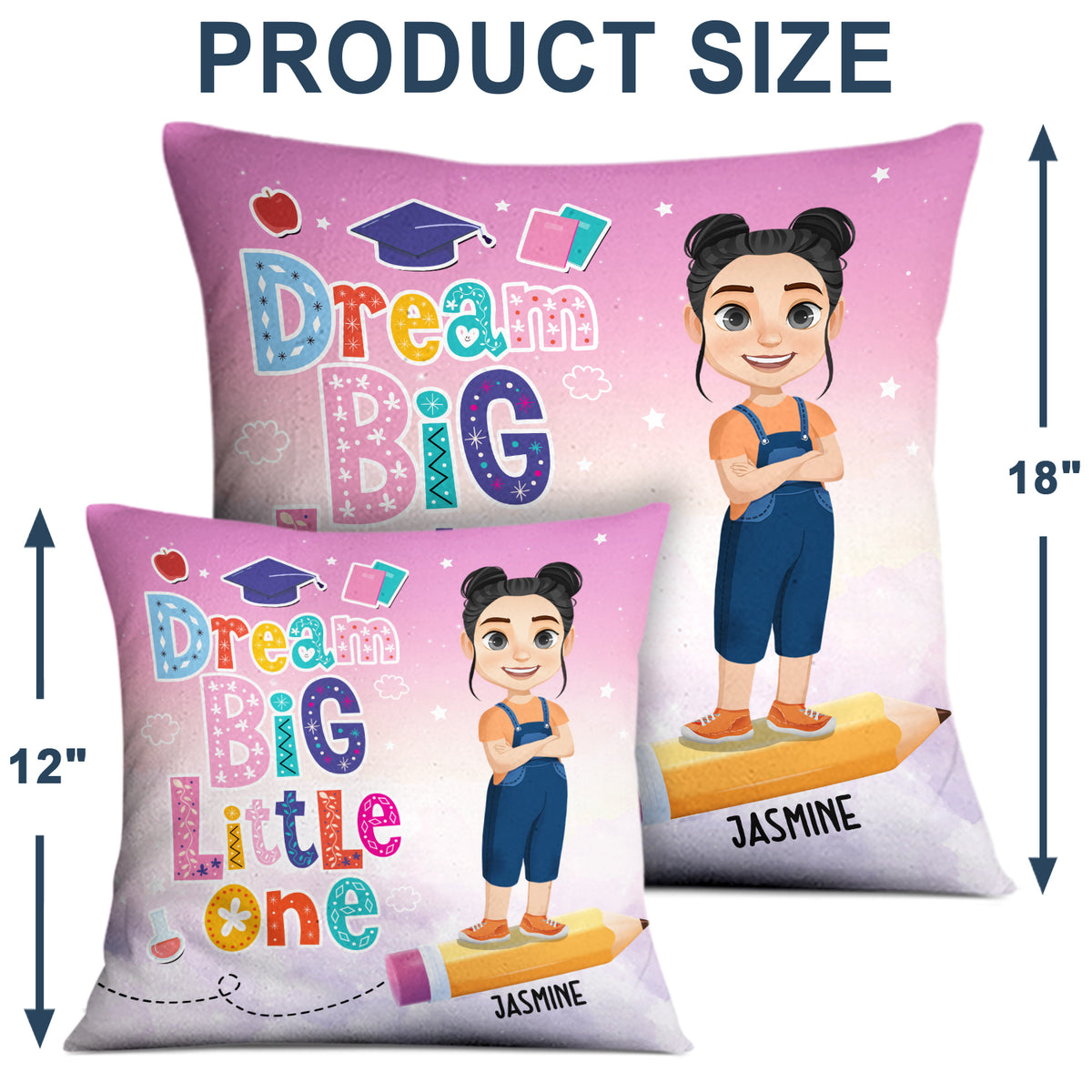 Dream Big Little One Gift For Kids Personalized Pillow Wander Prints