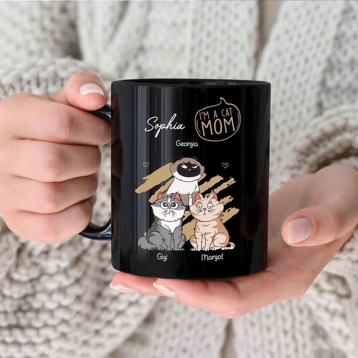 I'm A Cat Person - Gift For Cat Lovers, Cat Mom, Cat Dad - Personalized Black Mug