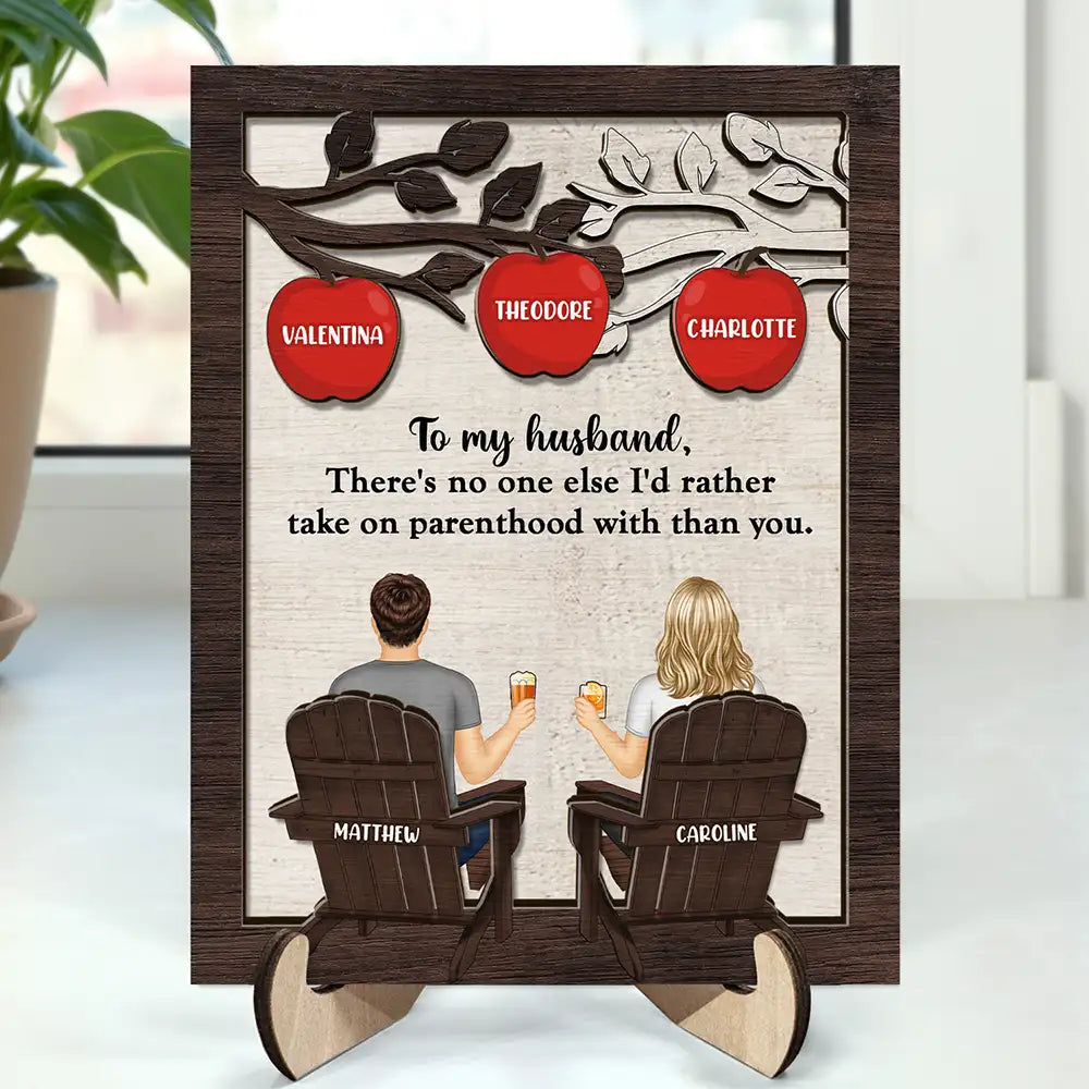 There's No One Else - Personalized 2-Layered Wooden Plaque With Stand