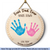 DIY Handprint Keepsake Hands Down - Personalized Wood Circle Sign