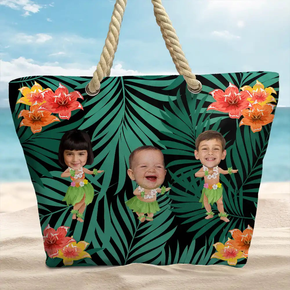 Custom Photo Hula Dancing - Personalized Beach Bag