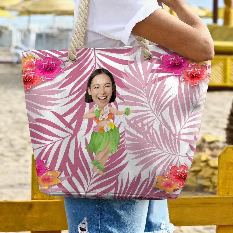 Custom Photo Hula Dancing - Personalized Beach Bag