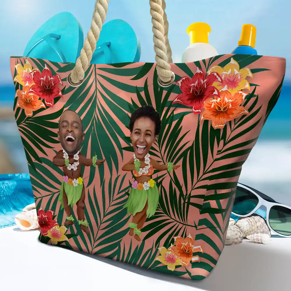 Custom Photo Hula Dancing - Personalized Beach Bag